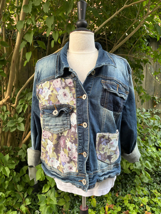The Garden Rebel - Where denim grit meets floral grace.