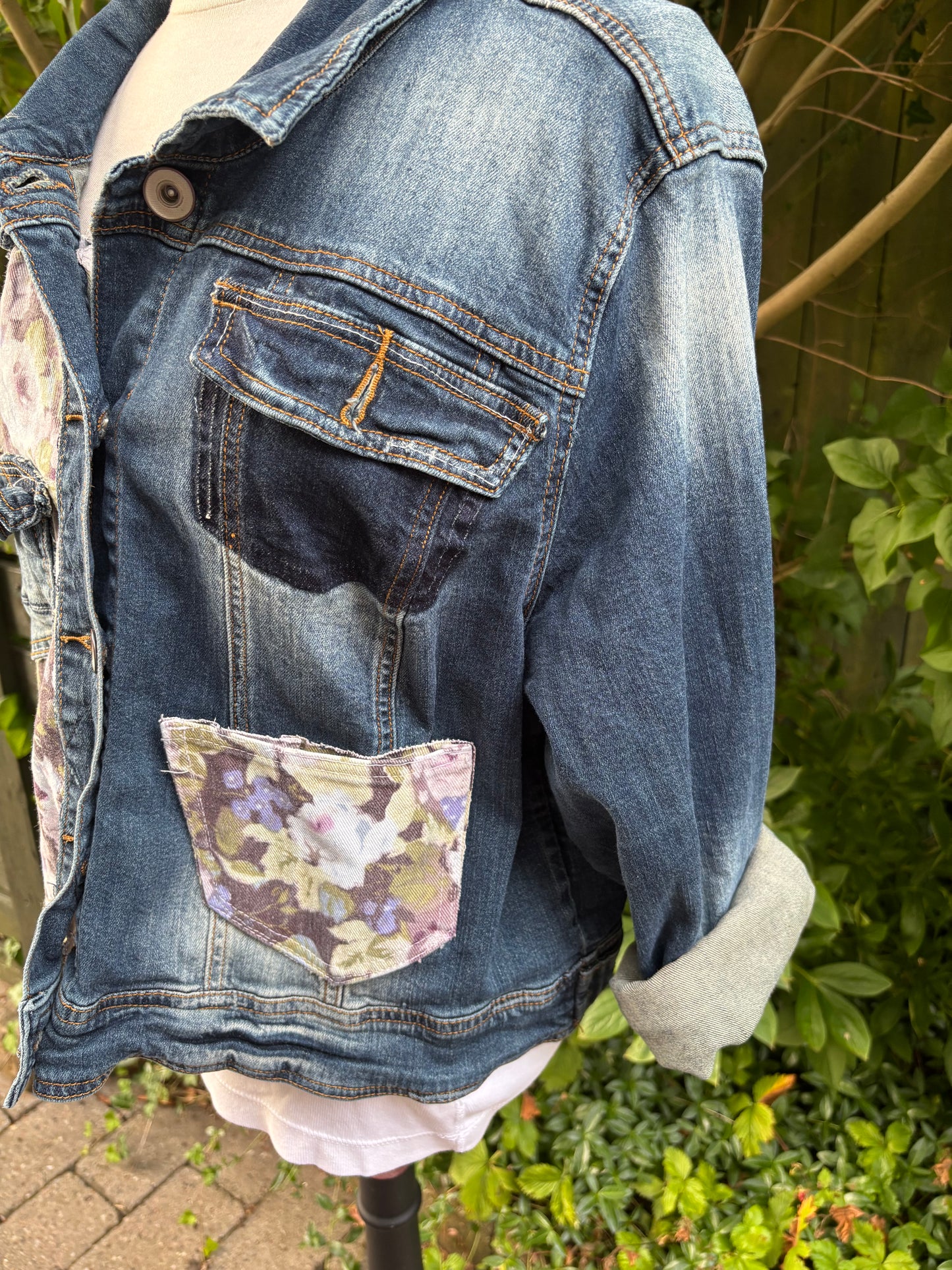 The Garden Rebel - Where denim grit meets floral grace.