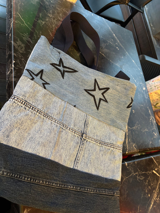 Stardust tote - Faded denim, sprinkled with dreams